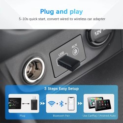 Adattatore Android Auto 2 in 1 cablato-wireless Carplay per autoradio OEM con USB Plug and Play | Navi Prof
